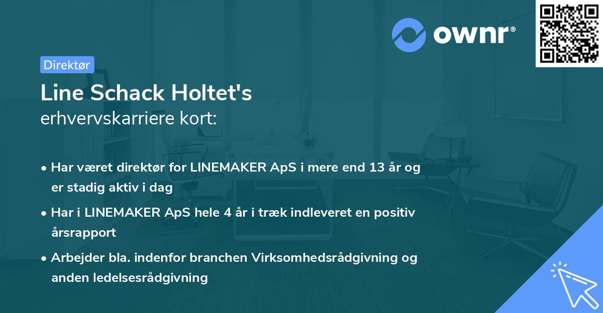 Line Schack Holtet's erhvervskarriere kort
