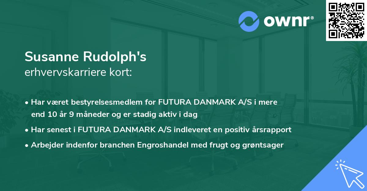 Susanne Rudolph's erhvervskarriere kort
