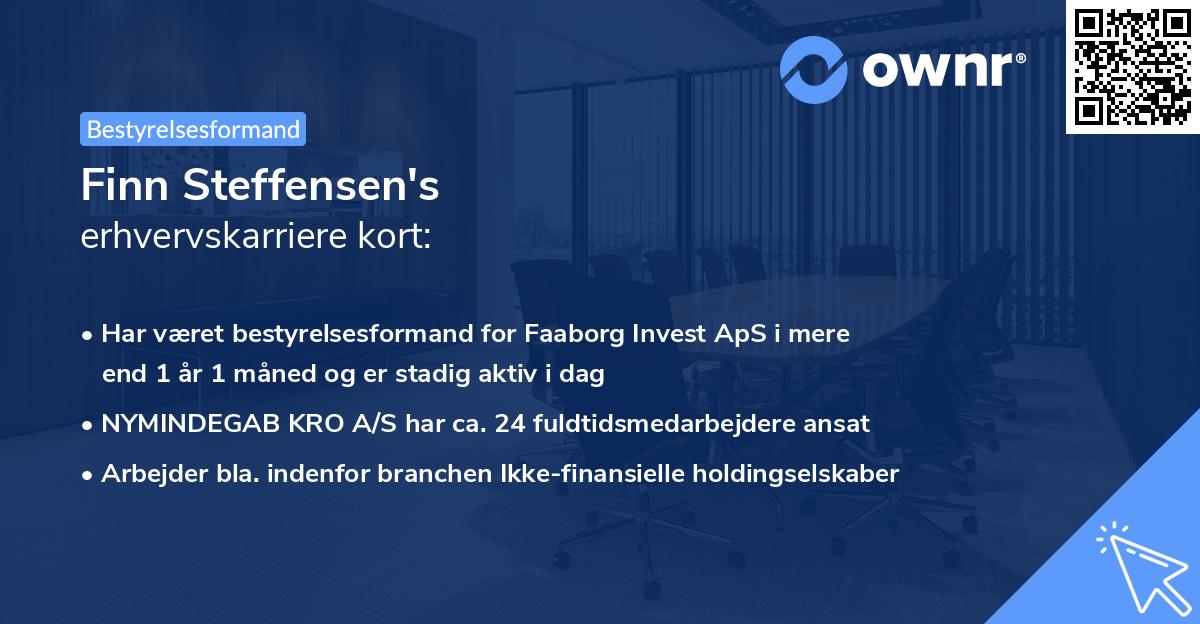 Finn Steffensen's erhvervskarriere kort