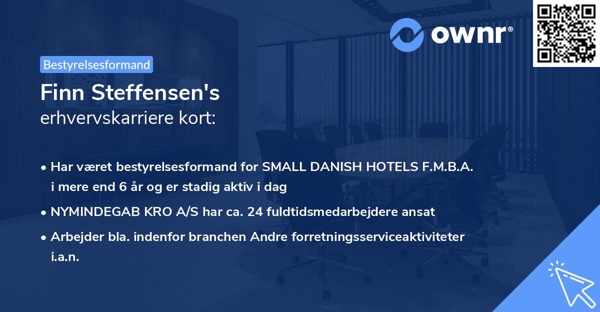Finn Steffensen's erhvervskarriere kort
