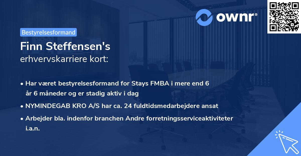 Finn Steffensen's erhvervskarriere kort