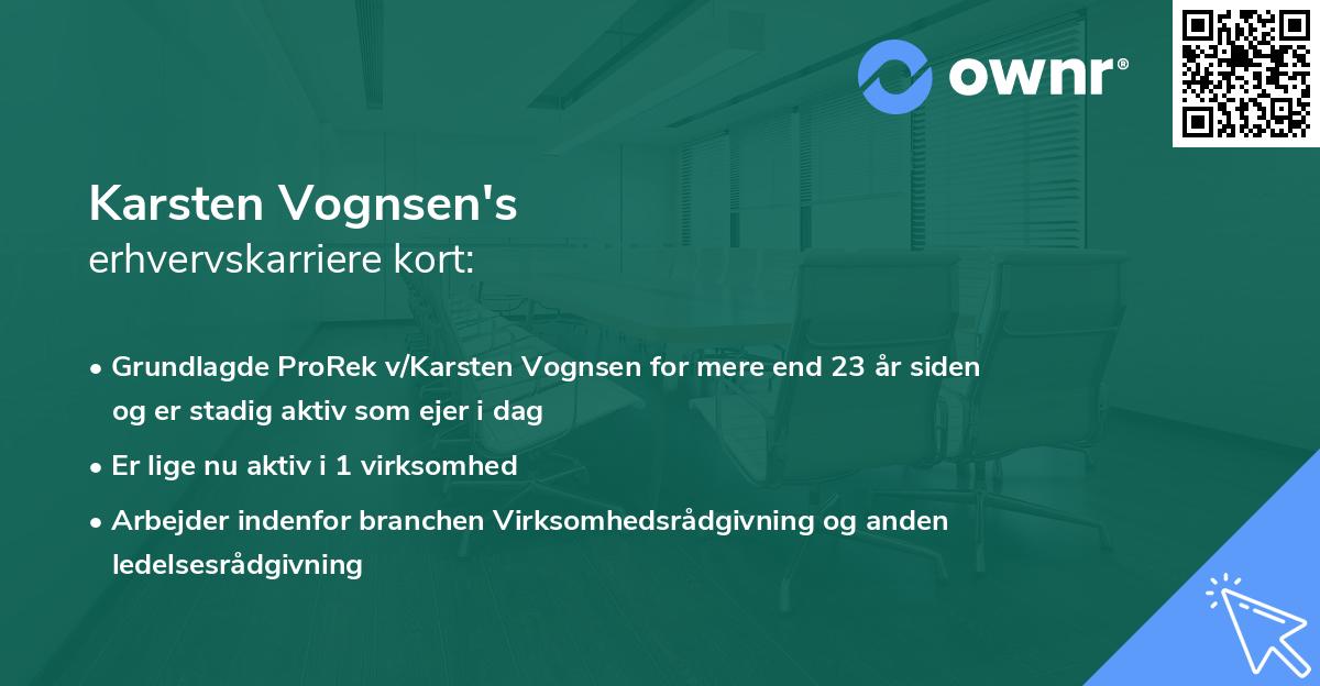Karsten Vognsen's erhvervskarriere kort