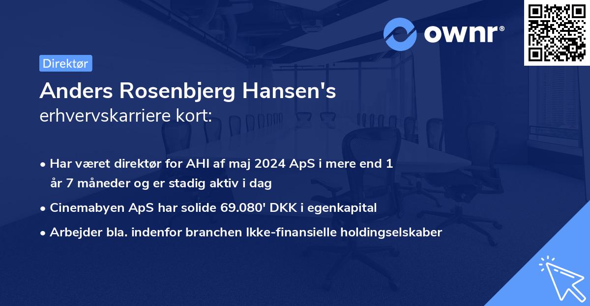 Anders Rosenbjerg Hansen's erhvervskarriere kort