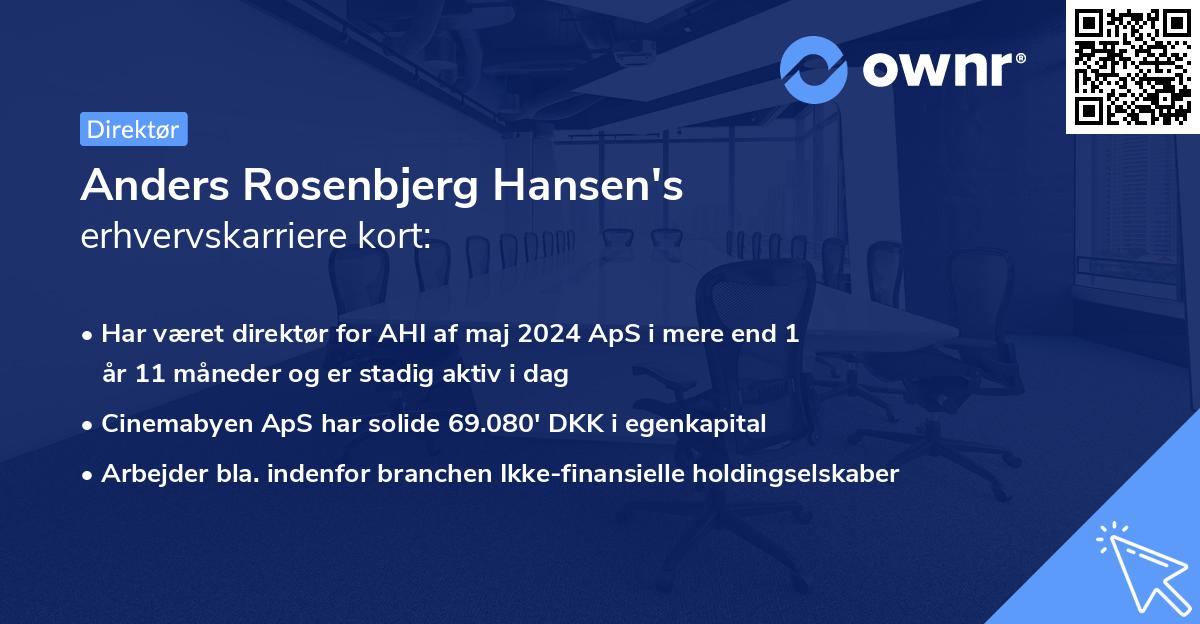 Anders Rosenbjerg Hansen's erhvervskarriere kort