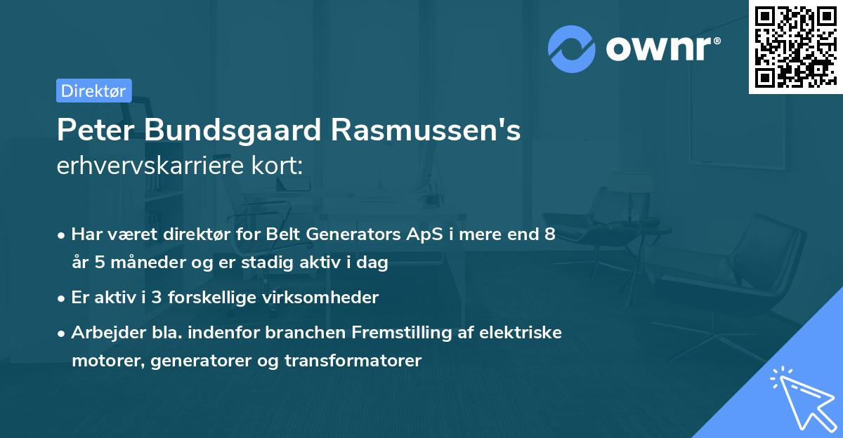 Peter Bundsgaard Rasmussen's erhvervskarriere kort