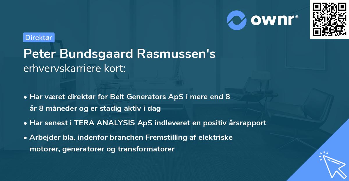 Peter Bundsgaard Rasmussen's erhvervskarriere kort
