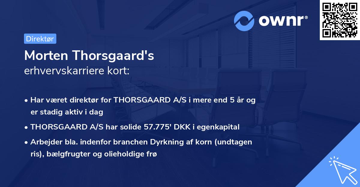Morten Thorsgaard's erhvervskarriere kort