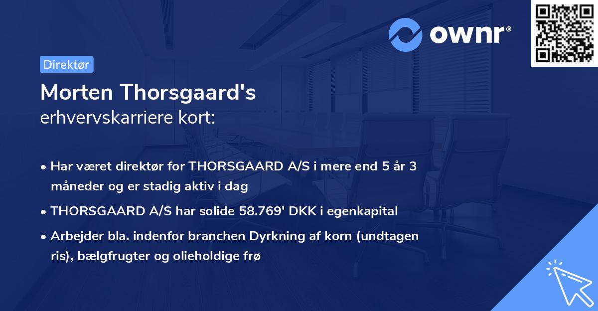 Morten Thorsgaard's erhvervskarriere kort
