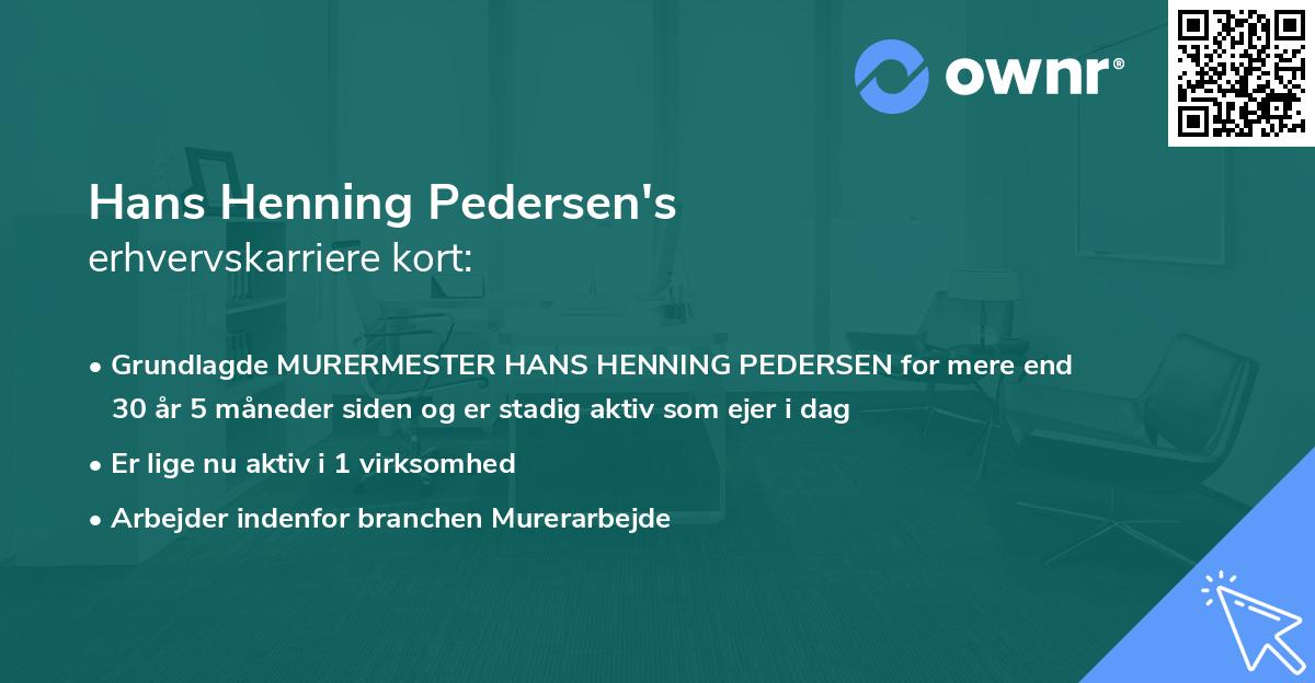 Hans Henning Pedersen's erhvervskarriere kort