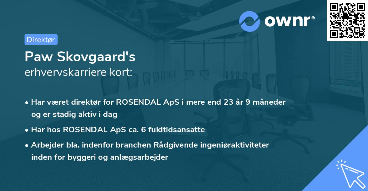 Paw Skovgaard's erhvervskarriere kort