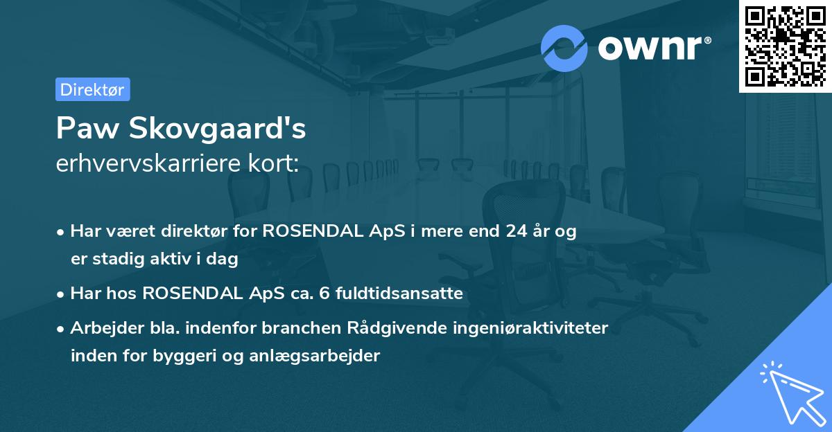 Paw Skovgaard's erhvervskarriere kort