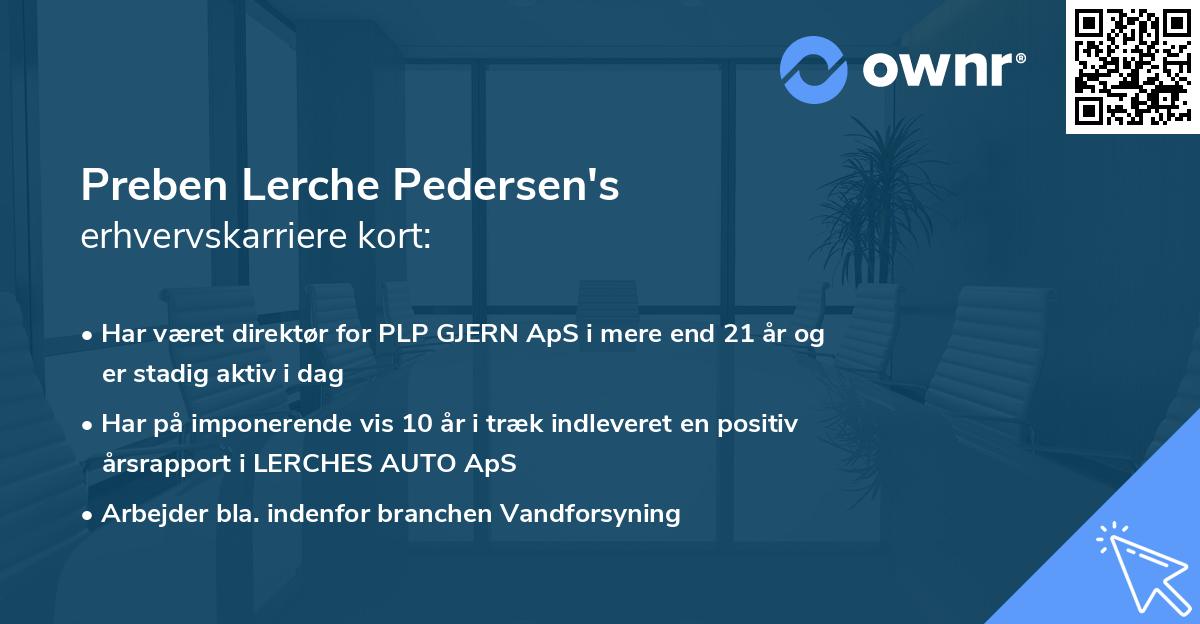 Preben Lerche Pedersen's erhvervskarriere kort