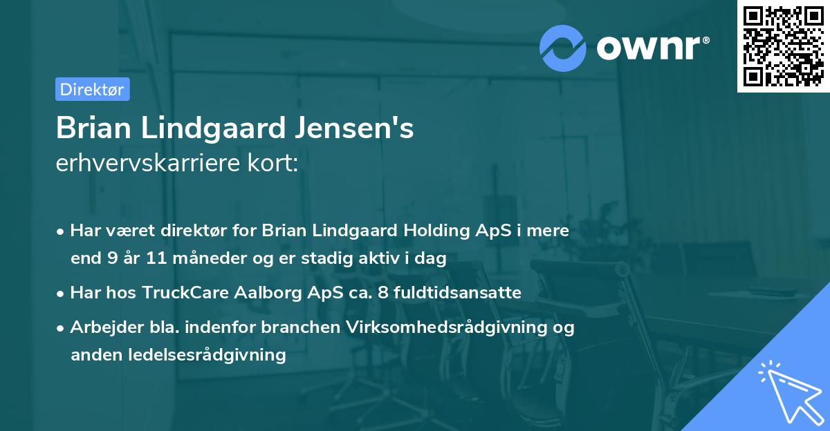 Brian Lindgaard Jensen's erhvervskarriere kort