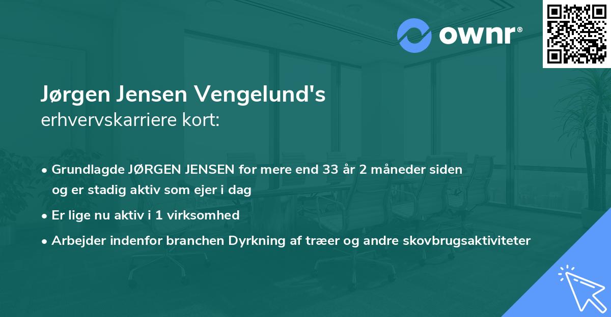 Jørgen Jensen Vengelund's erhvervskarriere kort