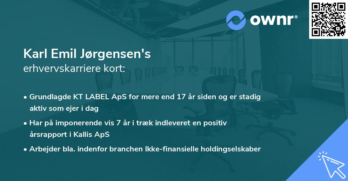 Karl Emil Jørgensen's erhvervskarriere kort