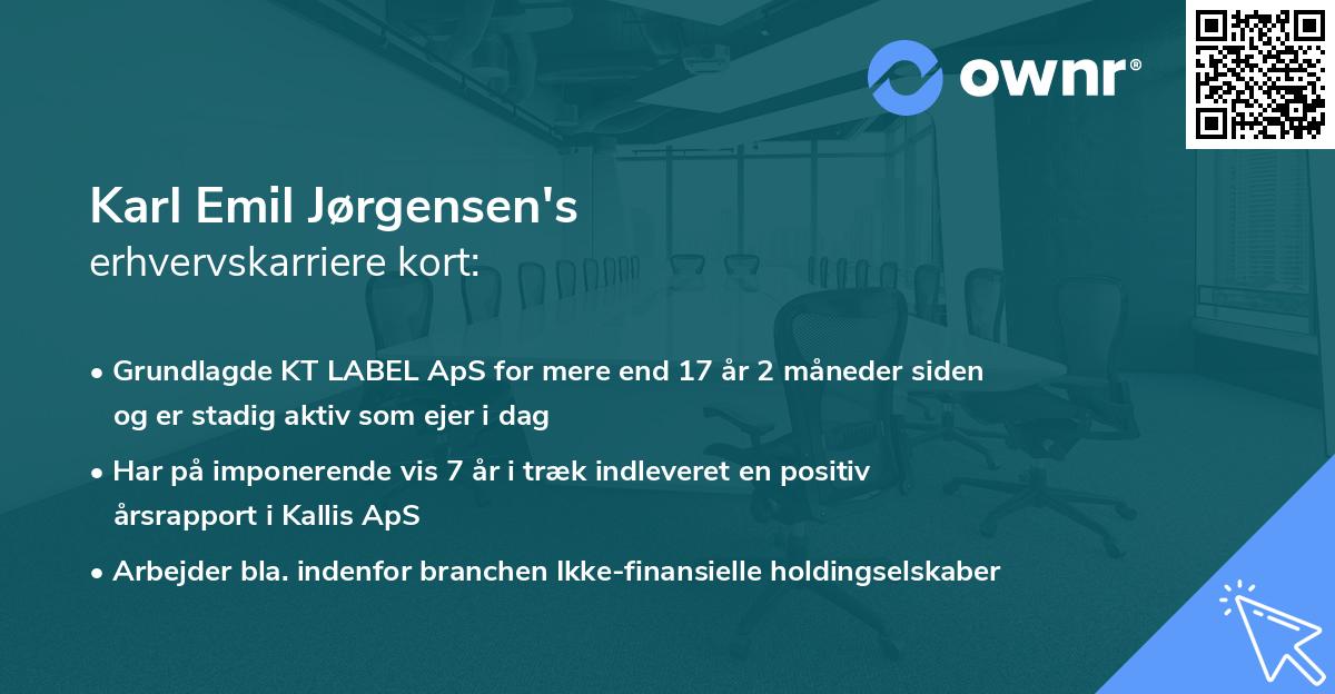 Karl Emil Jørgensen's erhvervskarriere kort