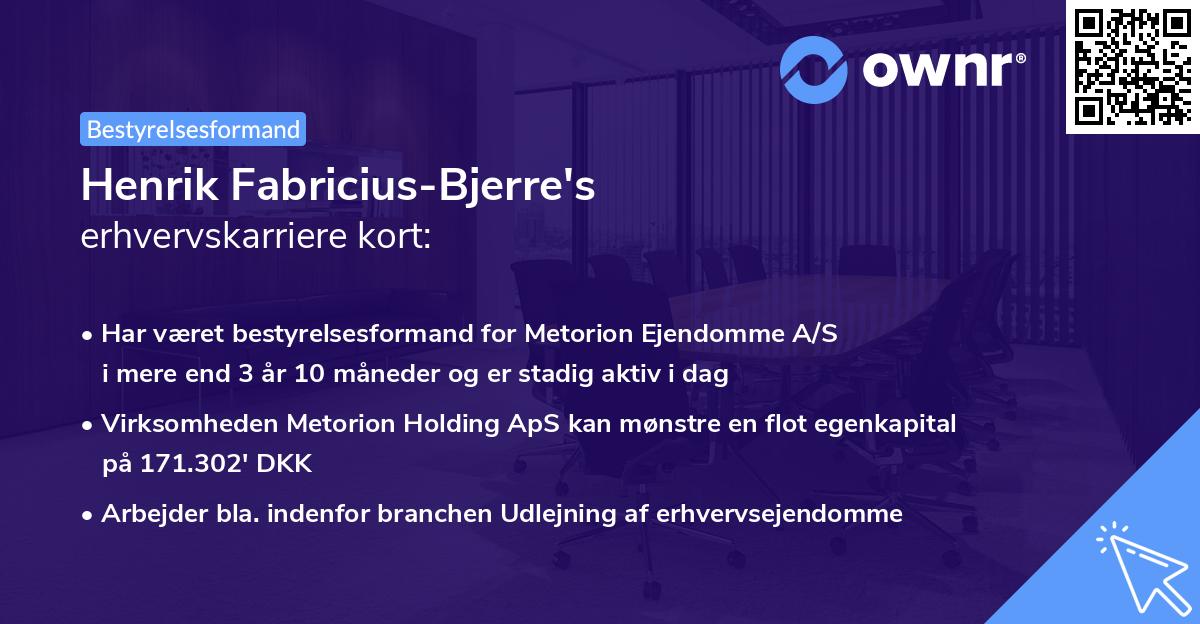 Henrik Fabricius-Bjerre's erhvervskarriere kort