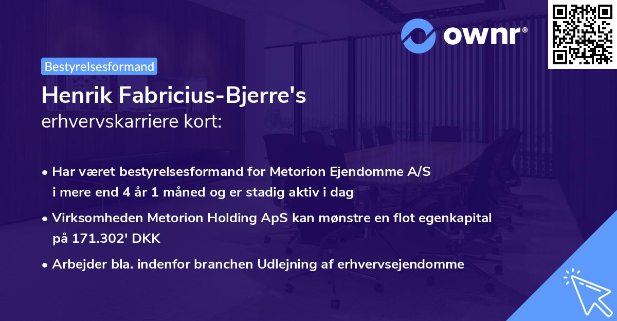 Henrik Fabricius-Bjerre's erhvervskarriere kort