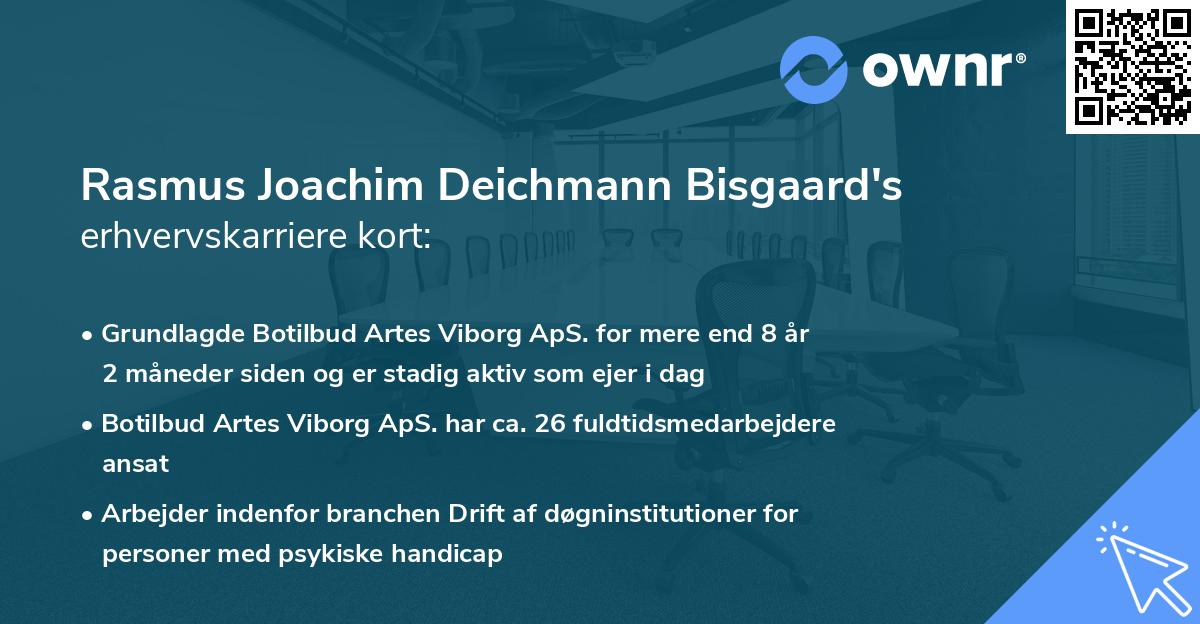 Rasmus Joachim Deichmann Bisgaard's erhvervskarriere kort
