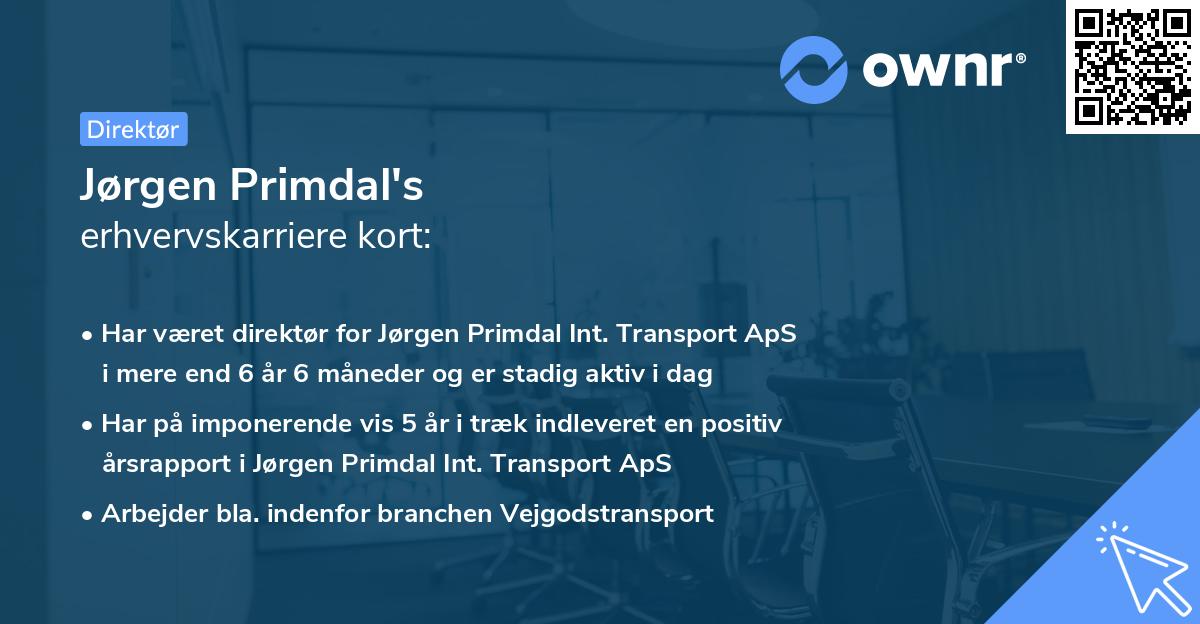 Jørgen Primdal's erhvervskarriere kort