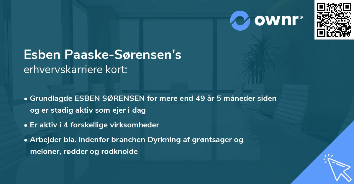 Esben Paaske-Sørensen's erhvervskarriere kort