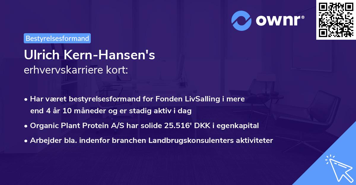Ulrich Kern-Hansen's erhvervskarriere kort
