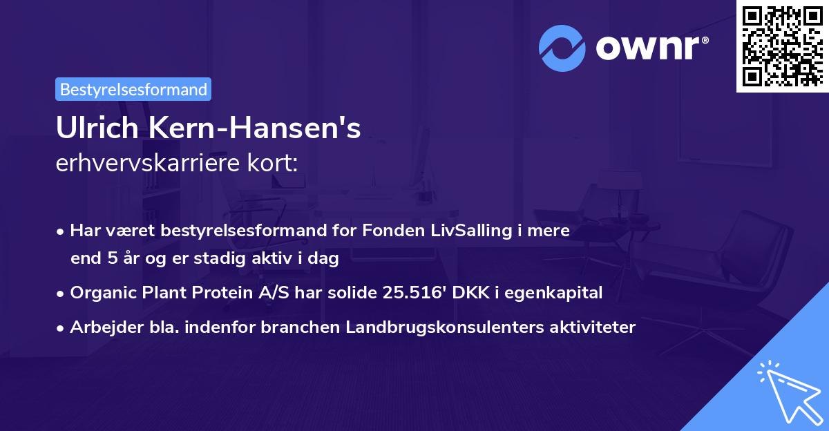 Ulrich Kern-Hansen's erhvervskarriere kort