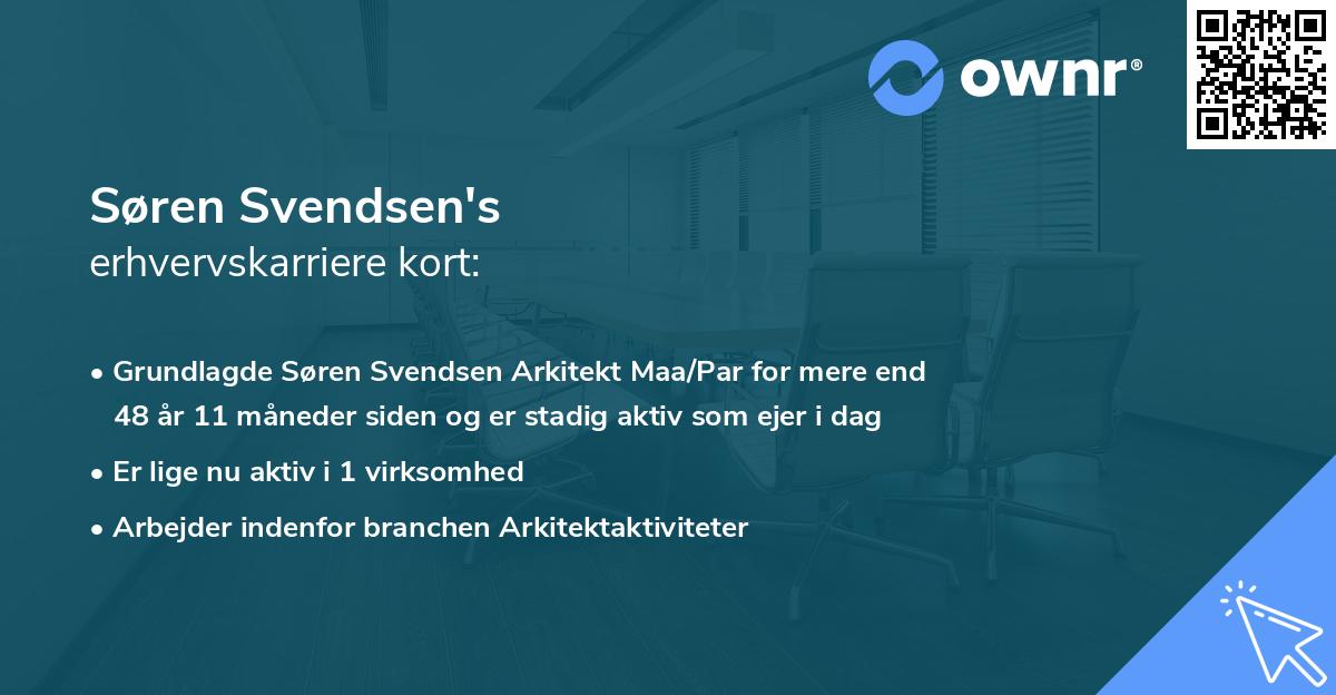Søren Svendsen's erhvervskarriere kort