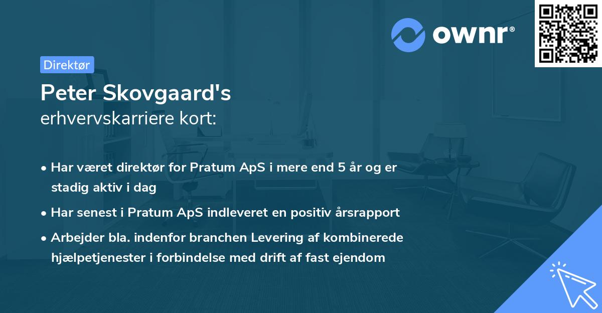 Peter Skovgaard's erhvervskarriere kort