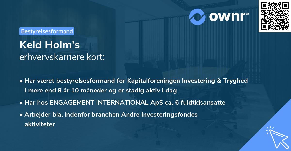 Keld Holm's erhvervskarriere kort