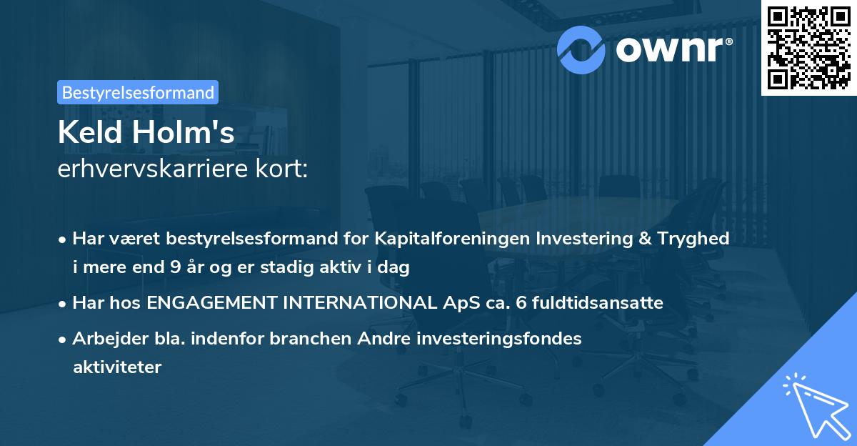 Keld Holm's erhvervskarriere kort