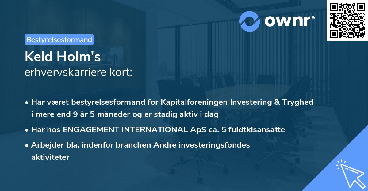 Keld Holm's erhvervskarriere kort