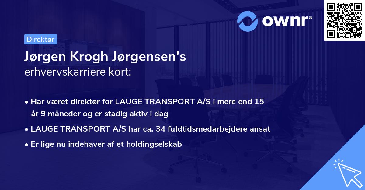 Jørgen Krogh Jørgensen's erhvervskarriere kort