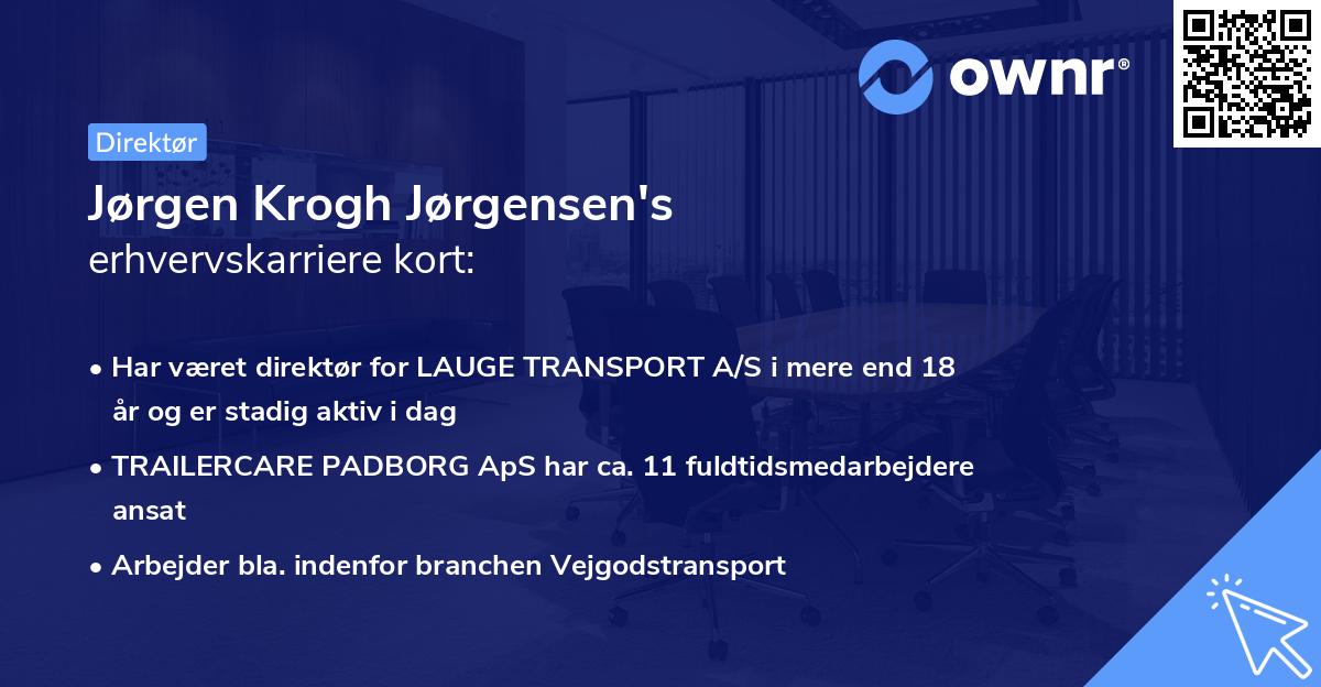 Jørgen Krogh Jørgensen's erhvervskarriere kort