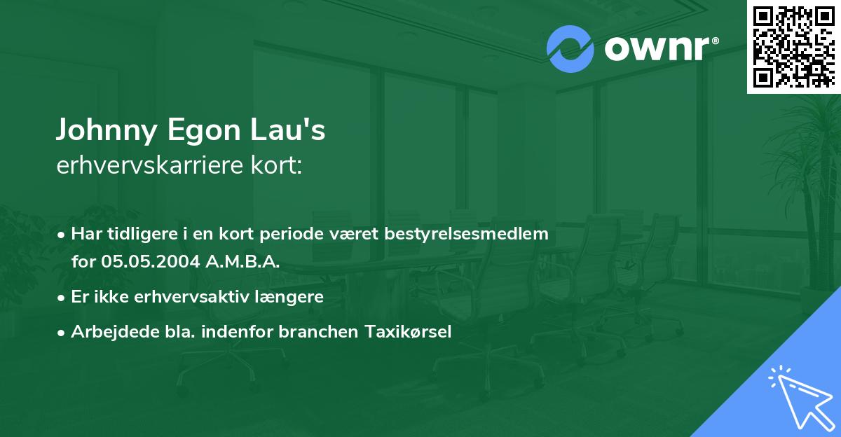 Johnny Egon Lau's erhvervskarriere kort