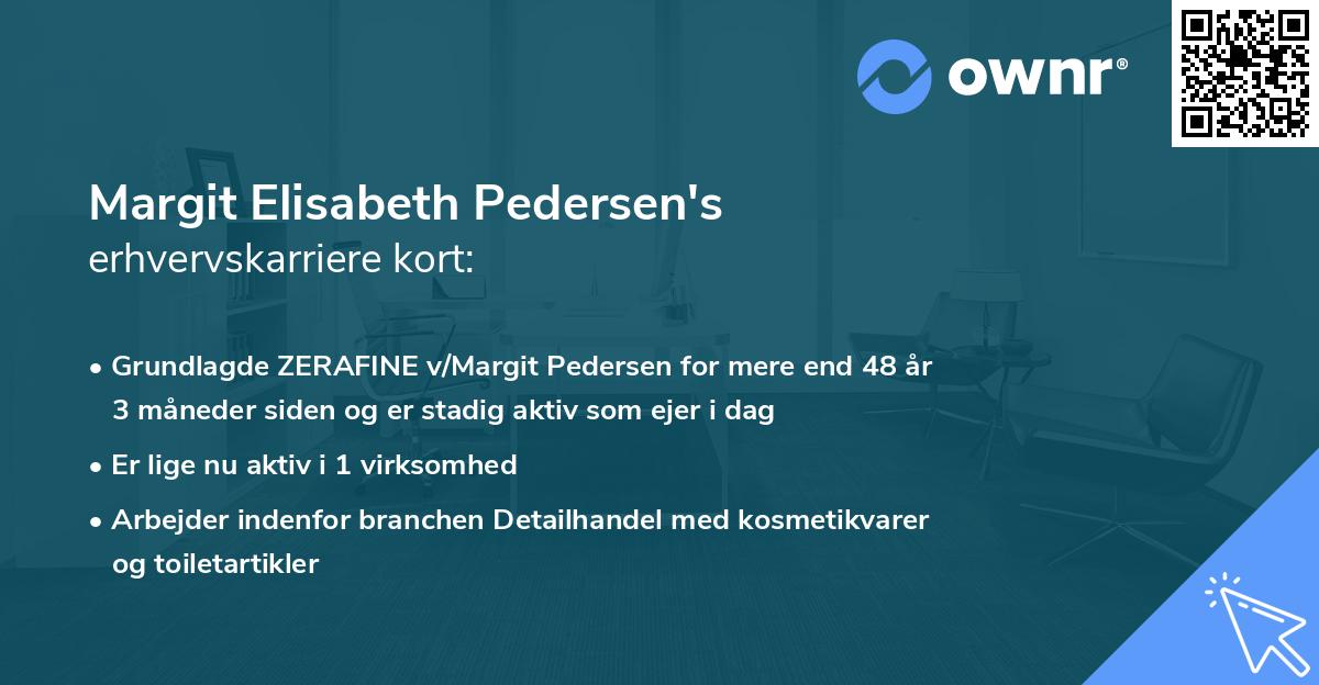 Margit Elisabeth Pedersen's erhvervskarriere kort