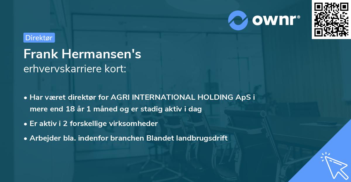 Frank Hermansen's erhvervskarriere kort