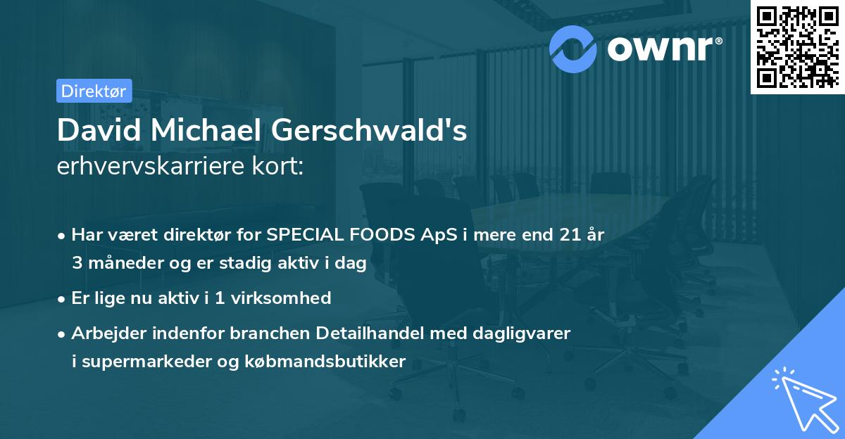 David Michael Gerschwald's erhvervskarriere kort