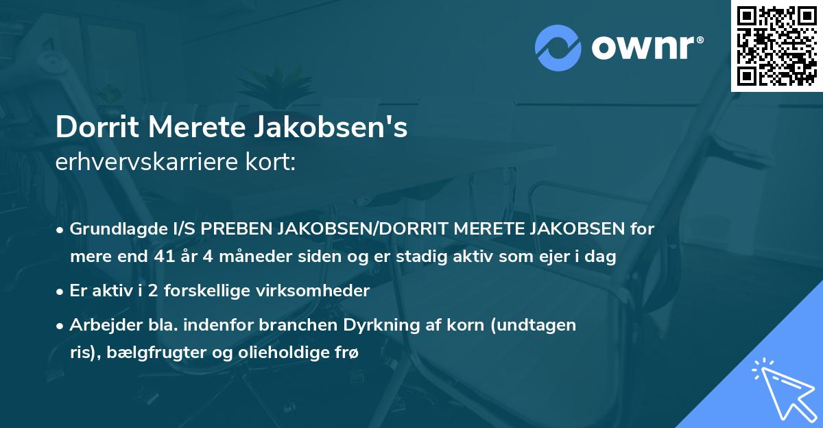 Dorrit Merete Jakobsen's erhvervskarriere kort