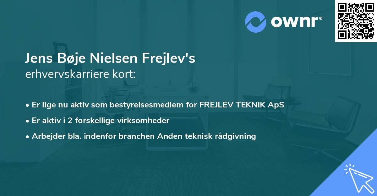 Jens Bøje Nielsen Frejlev's erhvervskarriere kort