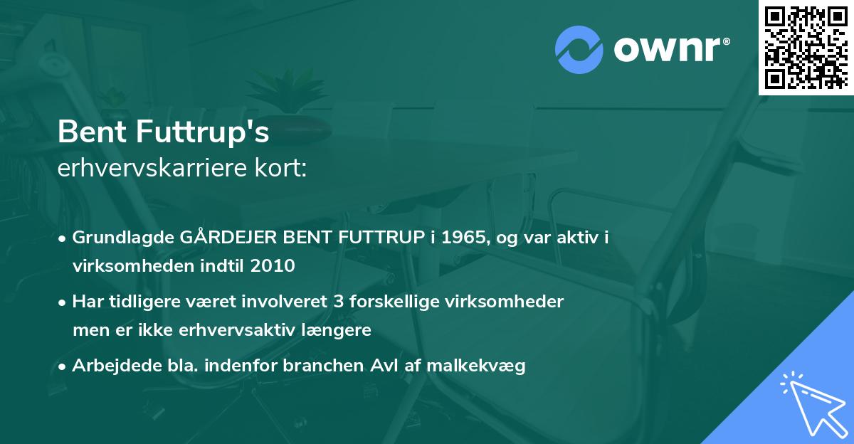 Bent Futtrup's erhvervskarriere kort