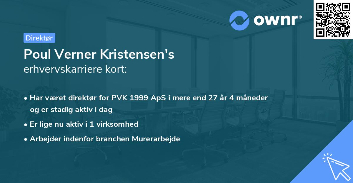 Poul Verner Kristensen's erhvervskarriere kort