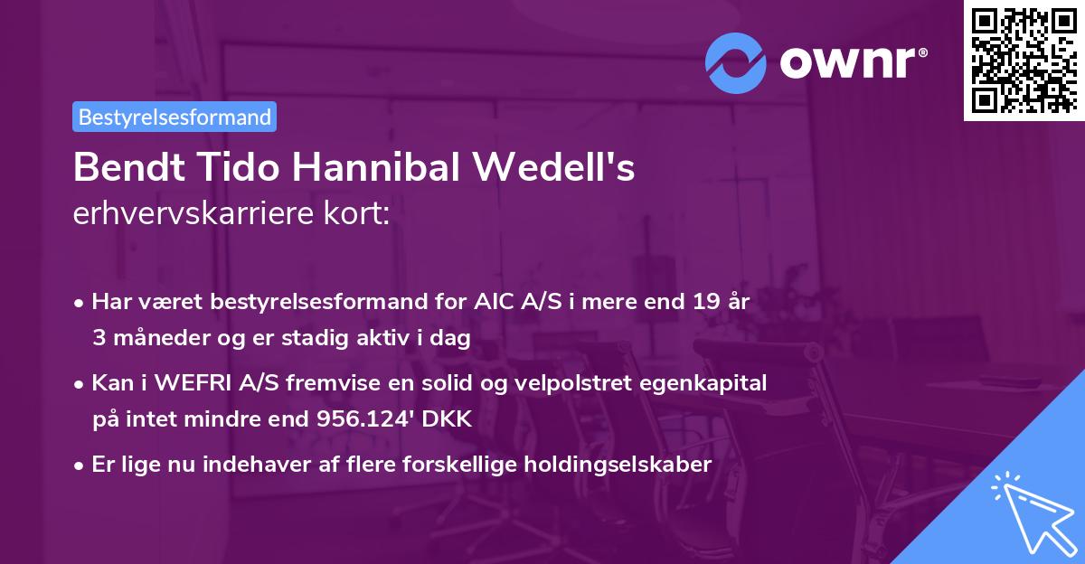 Bendt Tido Hannibal Wedell's erhvervskarriere kort