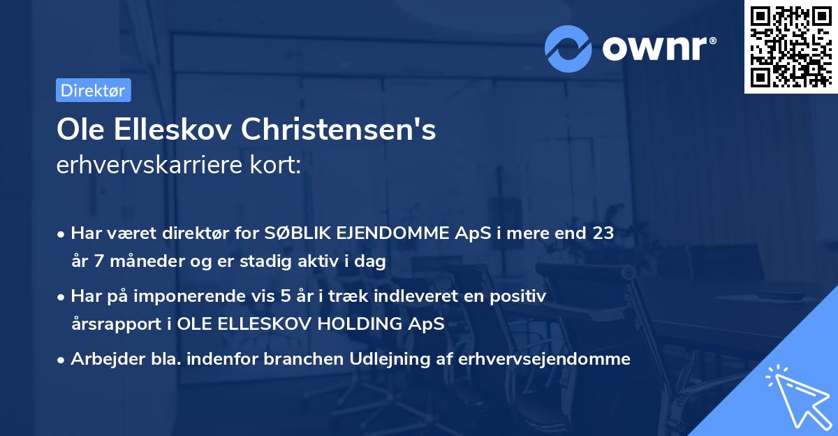 Ole Elleskov Christensen's erhvervskarriere kort