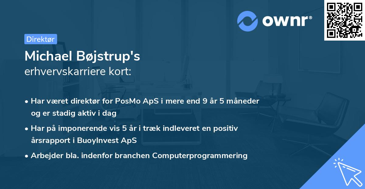 Michael Bøjstrup's erhvervskarriere kort