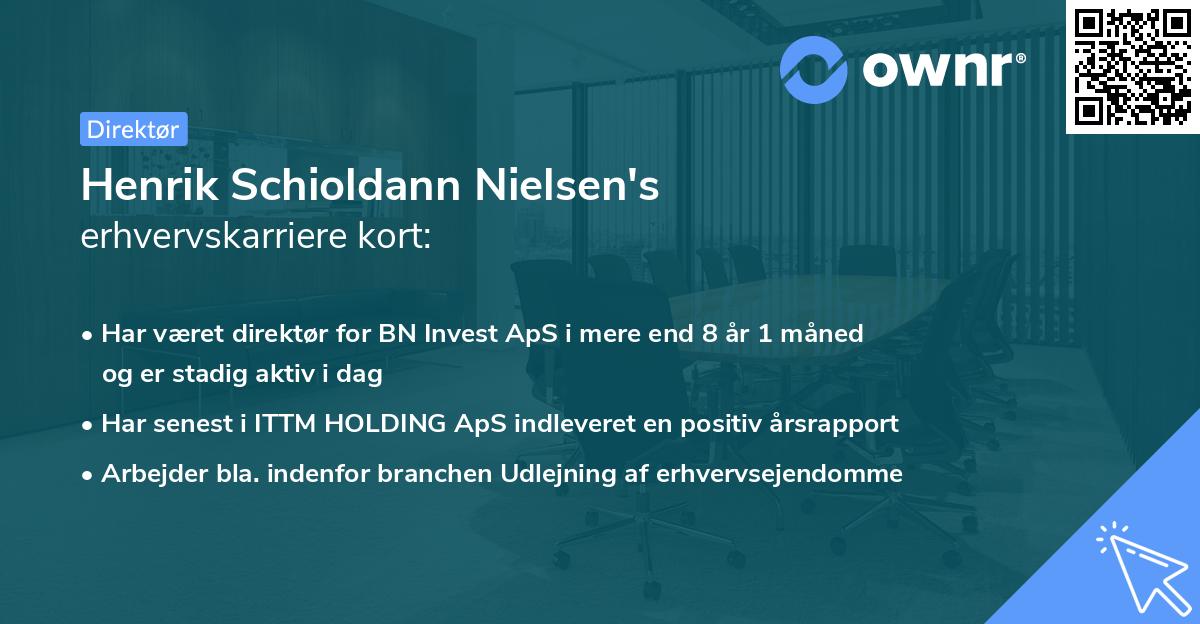 Henrik Schioldann Nielsen's erhvervskarriere kort