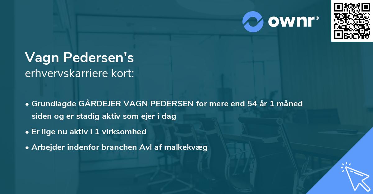 Vagn Pedersen's erhvervskarriere kort