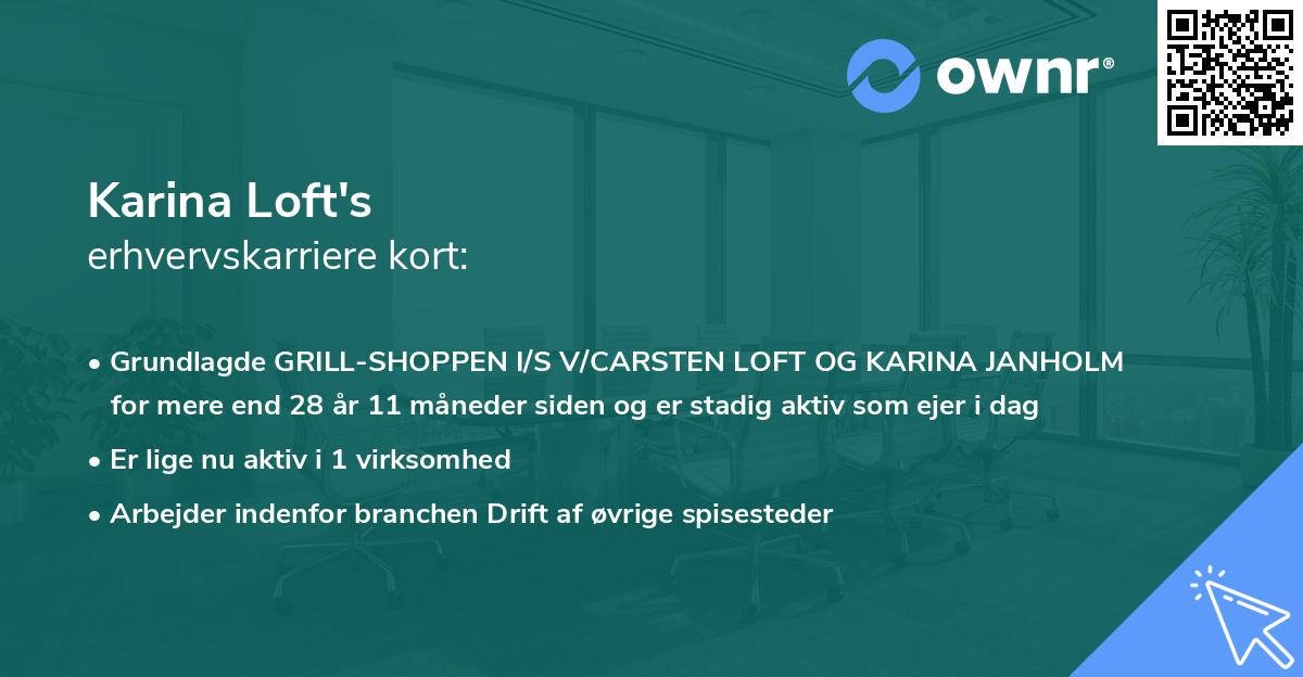 Karina Loft's erhvervskarriere kort