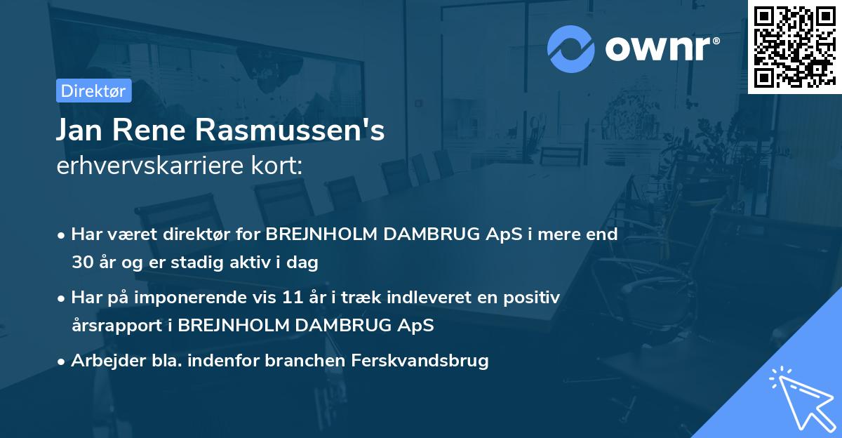 Jan Rene Rasmussen's erhvervskarriere kort