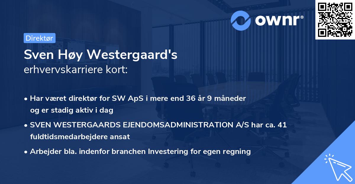 Sven Høy Westergaard's erhvervskarriere kort